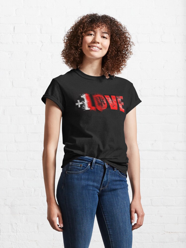 Thumbnail 4 of 7, Classic T-Shirt, +1 LOVE scattered designed and sold by futureimaging.