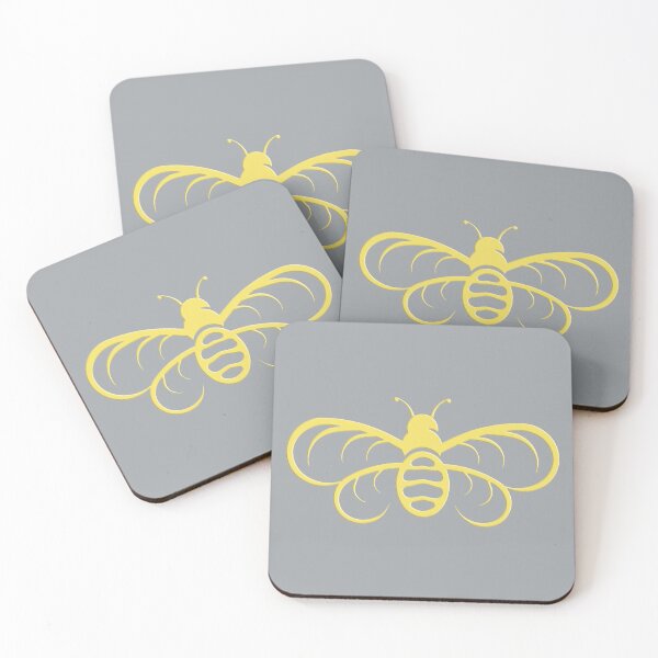 Item preview, Bee silhouette - 2021 color of the year yellow. PANTONE 13-0647 Illuminating designed and sold by NickKnackPrints.