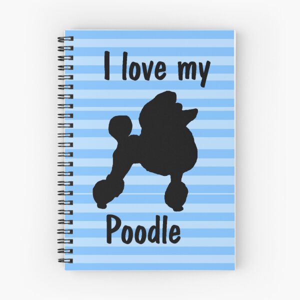 Item preview, I Love My Poodle Silhouette Blue Stripes designed and sold by itsjustmebre.