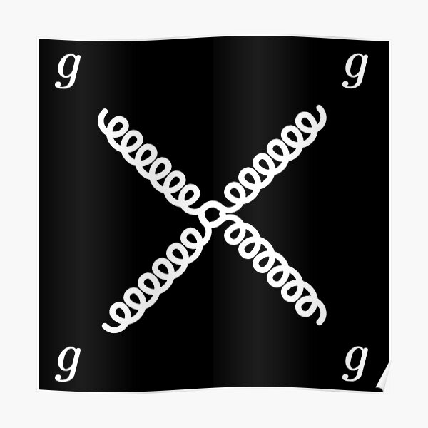 Feynman diagram of gluons dark version Poster