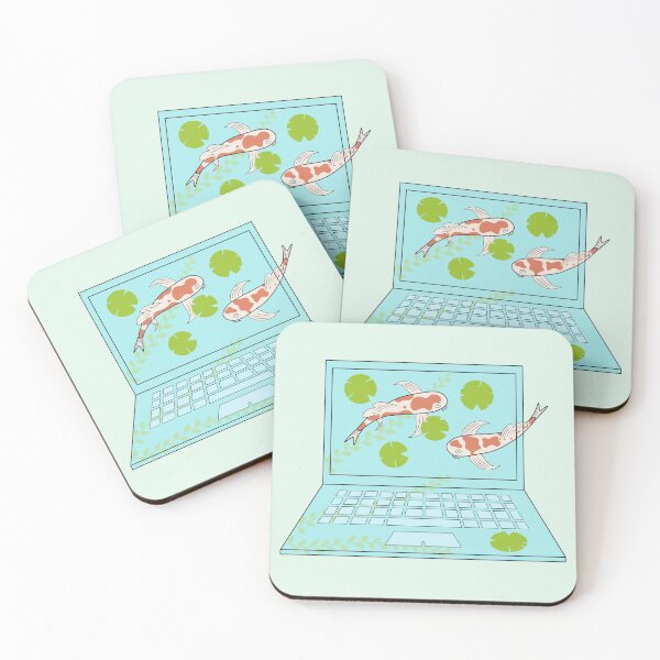 Item preview, Koi fish laptop designed and sold by CozyEra.