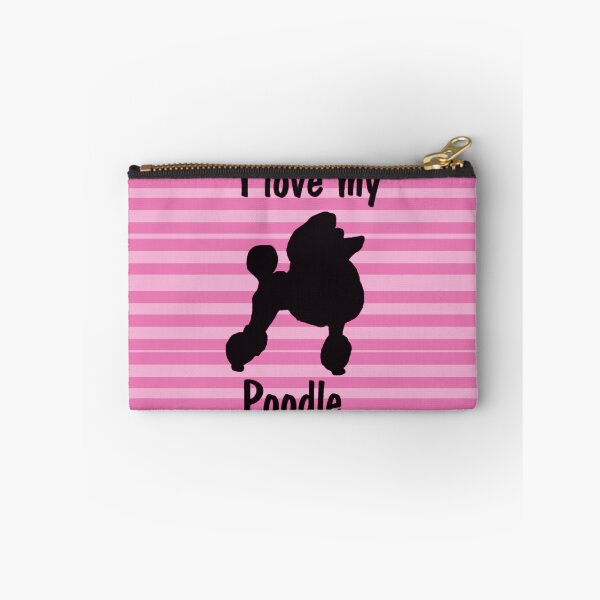 Item preview, I Love My Poodle Silhouette Pink Stripes designed and sold by itsjustmebre.