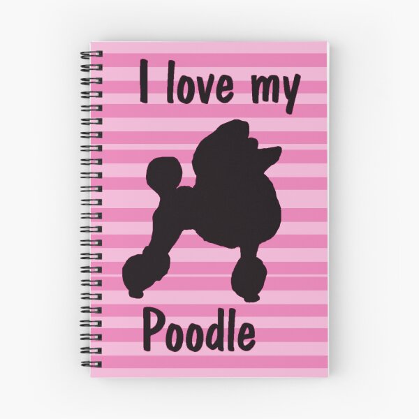 Item preview, I Love My Poodle Silhouette Pink Stripes designed and sold by itsjustmebre.