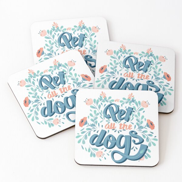 Item preview, Pet all the dogs floral lettering designed and sold by Maportia.