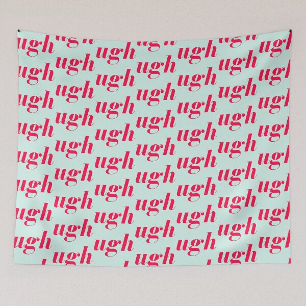 Item preview, ugh Candy Apple Red with Light Mint Background designed and sold by cutetype.