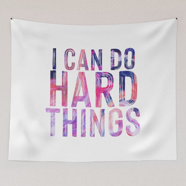 Item preview, I can do hard things, abstract paint typography designed and sold by SouthPrints.