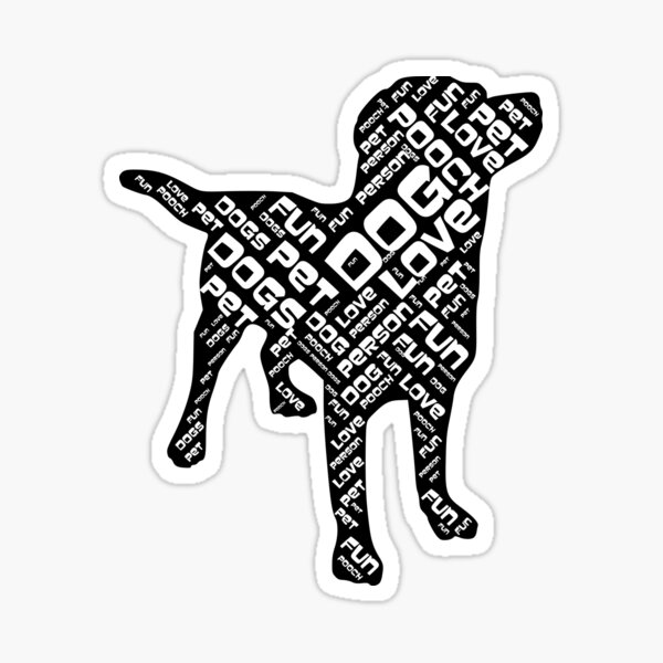 Good Pooch Word Dog Shape Sticker