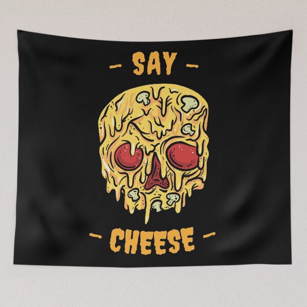 Item preview, Say Cheese - Creepy Pizza Skull - Halloween - Horror designed and sold by ittybittyowl.