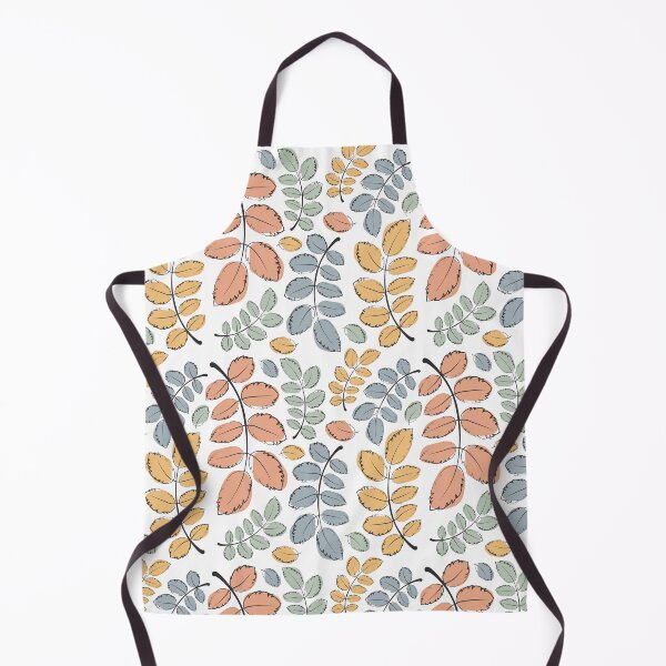 Item preview, Cute doodle autumn leaves in trendy colors on a white background seamless pattern. Hand drawn natural print designed and sold by parkinsmack.