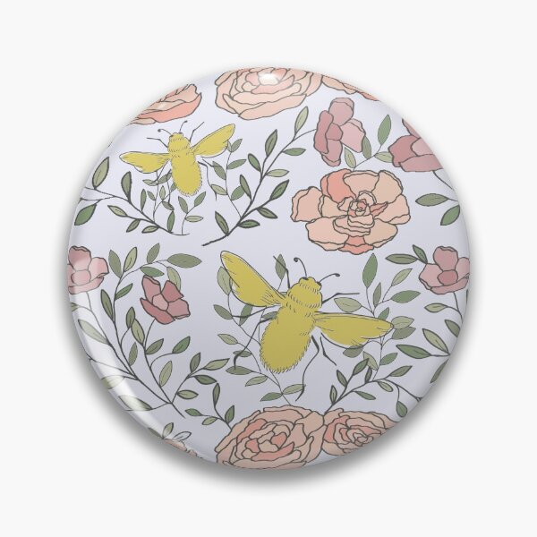 Item preview, Bees and Florals | Line Drawing Seamless Pattern  designed and sold by Sarahelena Barrios.