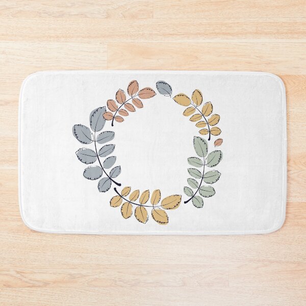 Item preview, Cute doodle autumn leaves in trendy colors on a white background frame. Hand drawn natural print clock designed and sold by parkinsmack.