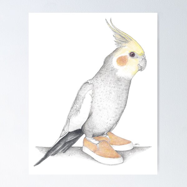 Item preview, Cockatiel in Suede Sneakers designed and sold by JimsBirds.