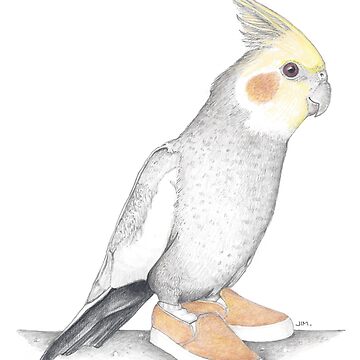 Artwork thumbnail, Cockatiel in Suede Sneakers by JimsBirds