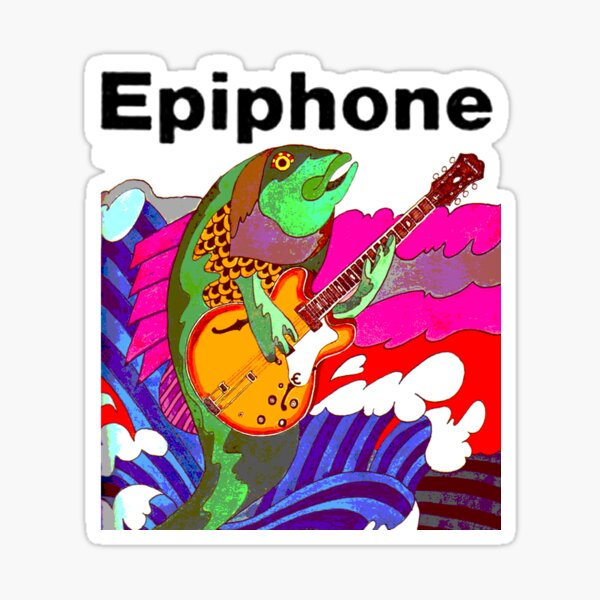 Guitarra Epiphone Logotipo Vinilo Pegatina Calcomanía 190mm Varios Colores 