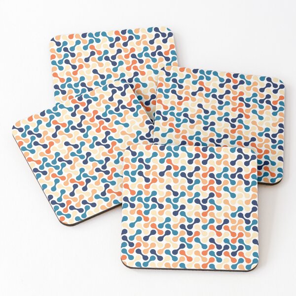 Item preview, Blue Orange Cream Multicolour Vintage Metaball Pattern designed and sold by Moyanana.