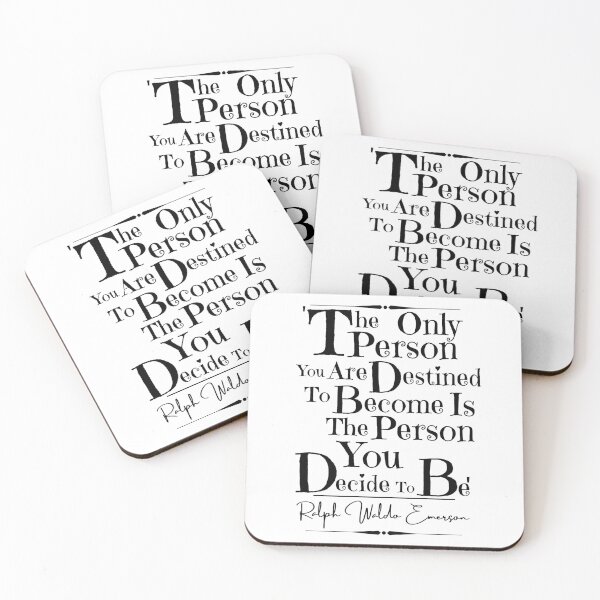 Item preview, Ralph Waldo Emerson Motivational Historical Quote- "The only person you are destined to become is the person you decide to be." designed and sold by QuoteActually.