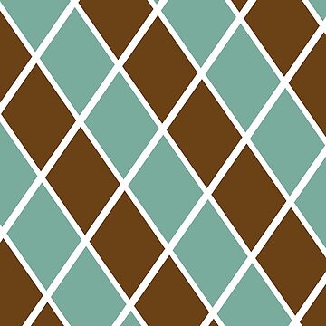 Artwork thumbnail, Notthing Hill - Green And Brown Checkered Print by style41
