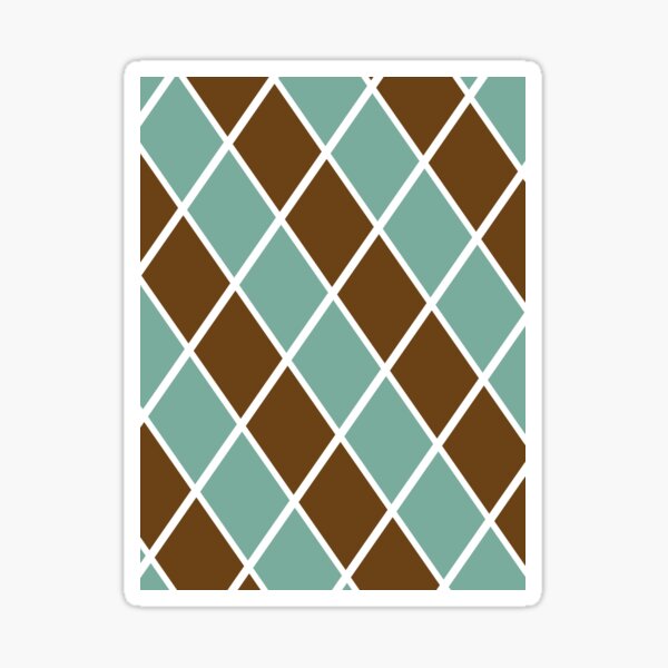 Notthing Hill - Green And Brown Checkered Print  Sticker