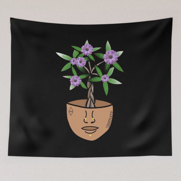Item preview, Surreal and Creepy, Money Tree & Purple Flowers, PlantAddict designed and sold by 10pmCreations.