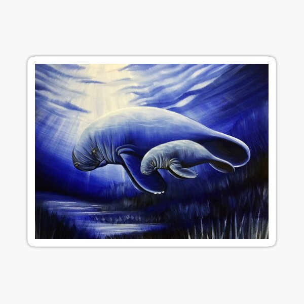 Mother and Son Manatees Sticker
