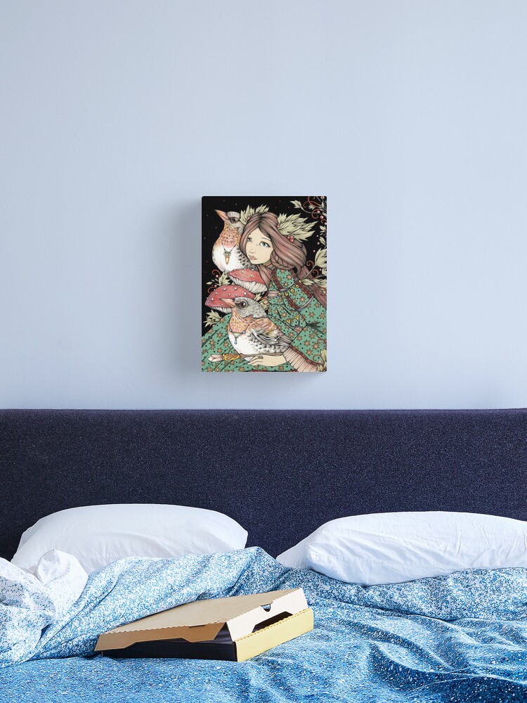 Thumbnail 2 of 3, Canvas Print, The Fae and the Fieldfare designed and sold by AnitaInverarity.