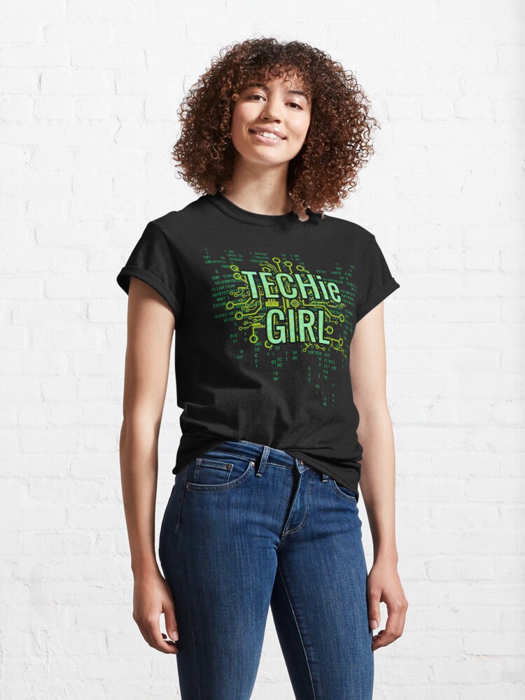 Alternate view of TECHie GIRL Digital Green Classic T-Shirt
