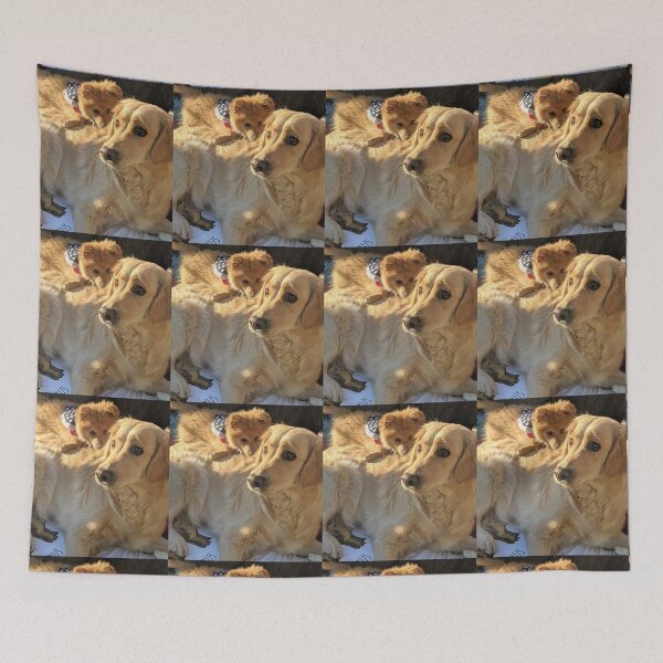 Item preview, Best friends Bella the golden and Kai the pom puppy designed and sold by Fluffycat2020.