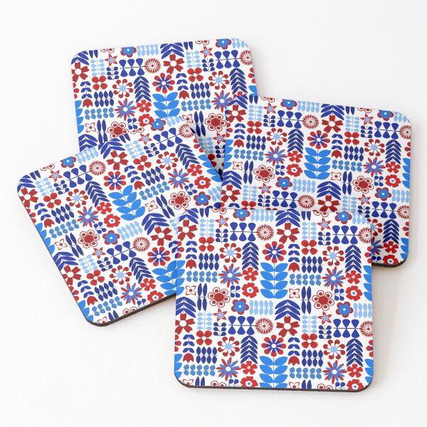 Item preview, Patriotic Scandinavian Flowers designed and sold by KrisInStitches.