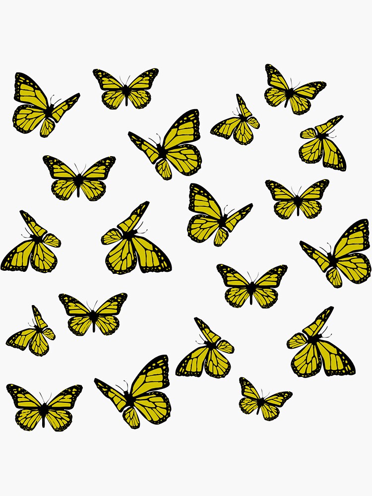 Butterfly Collage Yellow Sticker For Sale By Mickeymasone Redbubble 8588