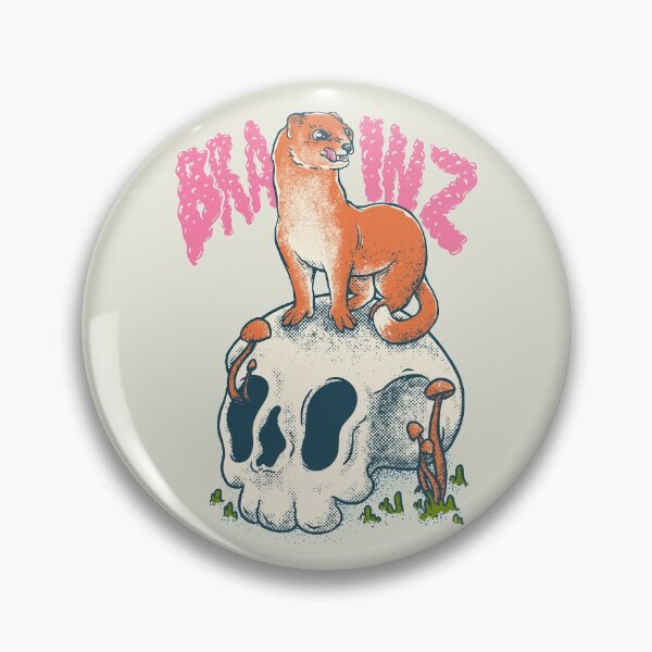 Item preview, Stoat - Brainz | Cute adorable furry creature ruthless killer | Mom | Lowbrow art Vintage | forest woodlands cottagecore goblincore mushroom mushrooms fungus fungi plants plant vines animals animal designed and sold by Any Color Designs.