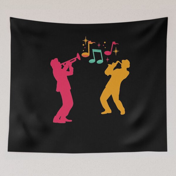 Item preview, Trumpet and Saxophone player image designed and sold by RogerWBDesigns.