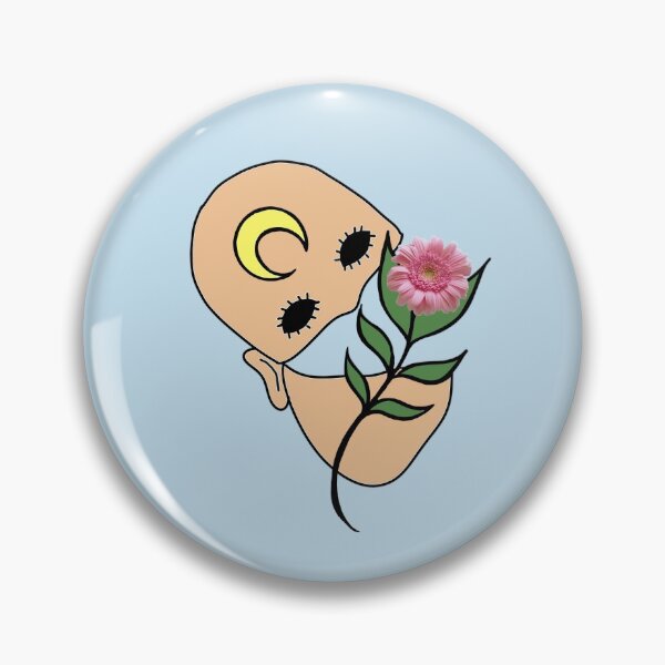 Item preview, Pink Daisy, Creepy and Surreal, Plant Leaf & Crescent Moon designed and sold by 10pmCreations.