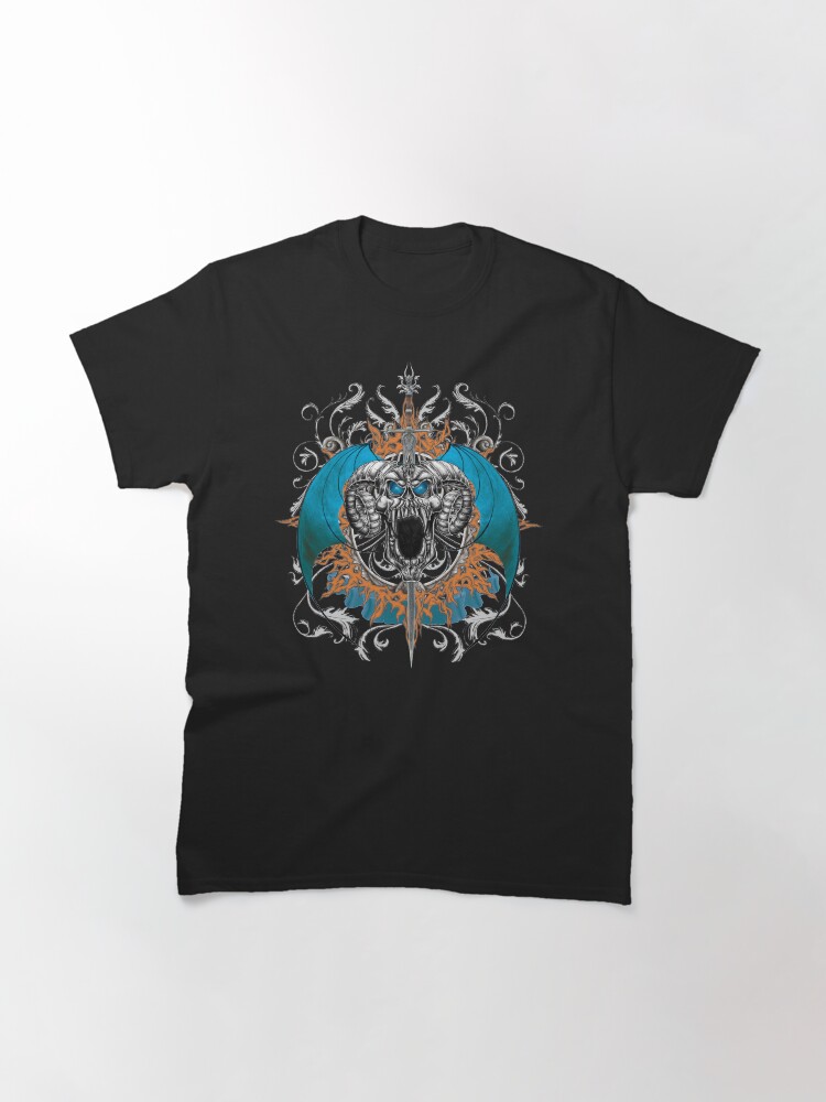 Alternate view of Blue Demon Wings & Skull Classic T-Shirt