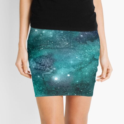 Teal Galaxy Mini Skirt