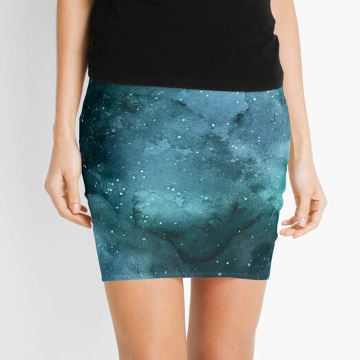 Teal Galaxy Mini Skirt