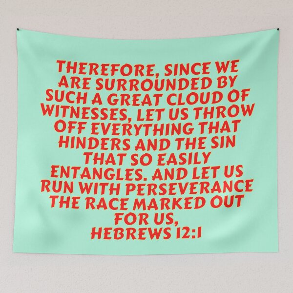 Item preview, Bible Verse Hebrews 12:1 designed and sold by Prayingwarrior.