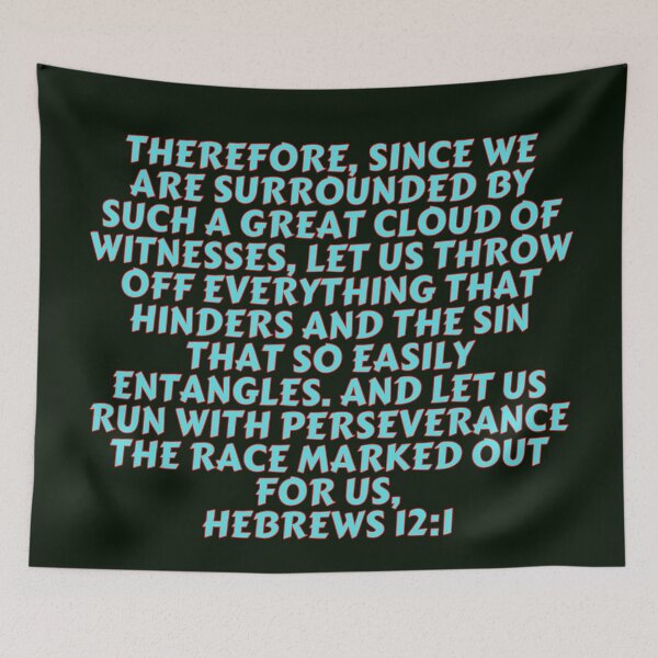 Item preview, Bible Verse Hebrews 12:1 designed and sold by Prayingwarrior.