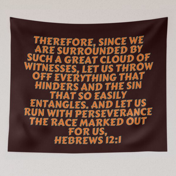 Item preview, Bible Verse Hebrews 12:1 designed and sold by Prayingwarrior.