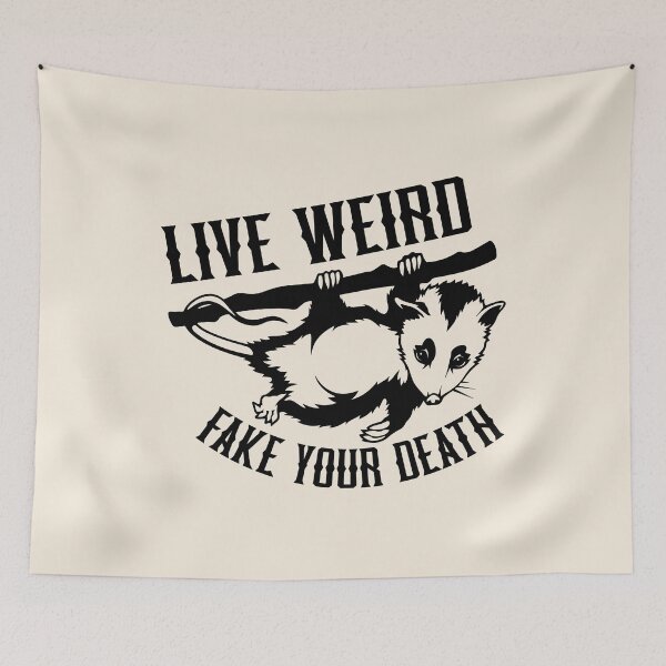 Item preview, live weird fake your death opossum designed and sold by LAST WEEK'S STOLEN AESTHETICS.