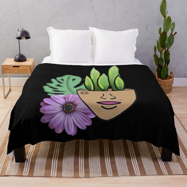 Item preview, HousePlantLover, Surreal Sansevieria and Swiss Cheese Leaf with Purple Realism  Flower designed and sold by 10pmCreations.