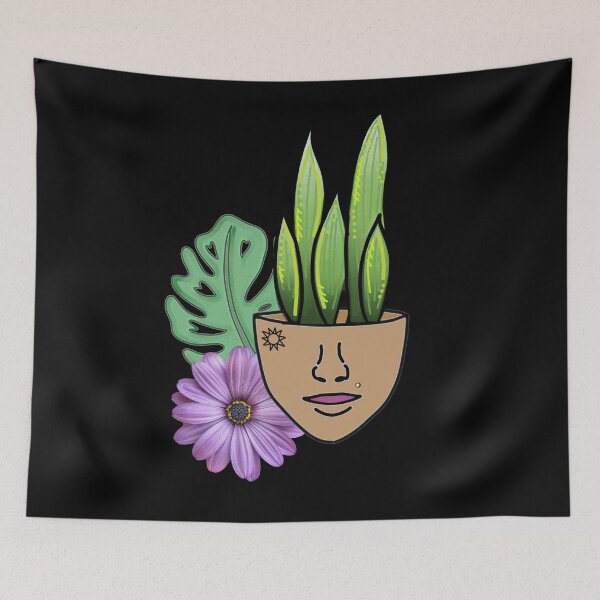 Item preview, HousePlantLover, Surreal Sansevieria and Swiss Cheese Leaf with Purple Realism  Flower designed and sold by 10pmCreations.