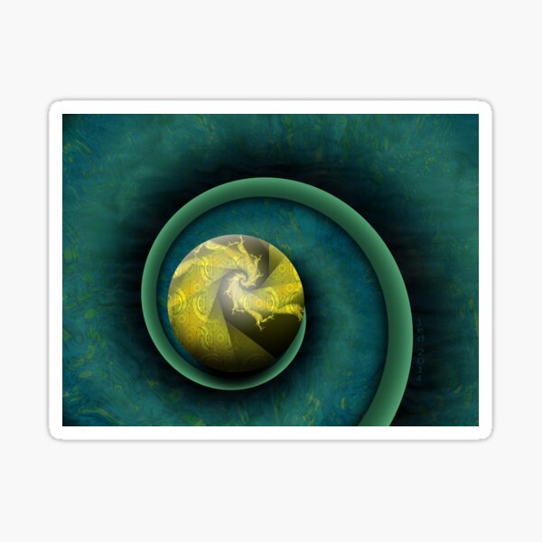 Nestling in a Green Spiral Sticker
