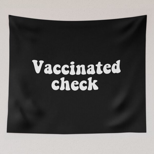 Item preview, vaccinated check cute font black and white designed and sold by emcazalet.