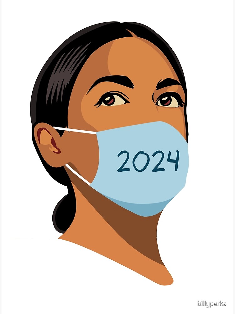 "Alexandria OcasioCortez mask 2024 election" Poster for Sale by