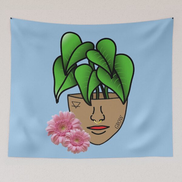 Item preview, Lace Leaf Plant Person With Face Tattoos designed and sold by 10pmCreations.