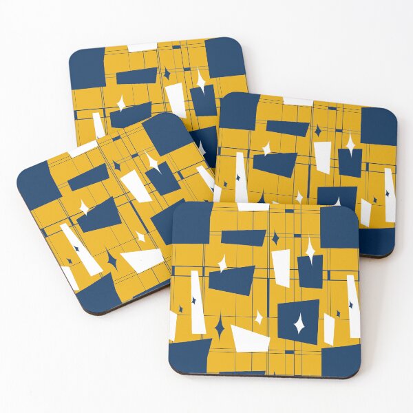 Item preview, Blue Gold White MidCentury 2 designed and sold by implexity.