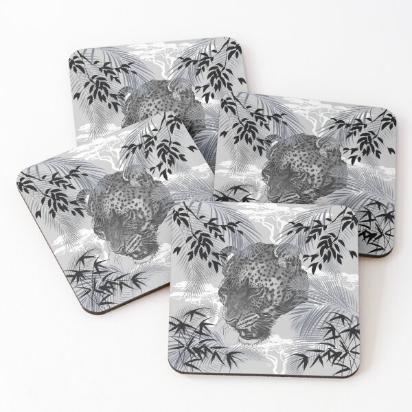 Item preview, Silver, Grey and Black Leopard, Jungle Art, Safari, Wildlife, African Wildlife designed and sold by BoastInArt.
