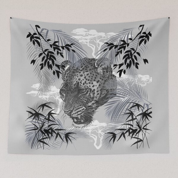 Item preview, Silver, Grey and Black Leopard, Jungle Art, Safari, Wildlife, African Wildlife designed and sold by BoastInArt.