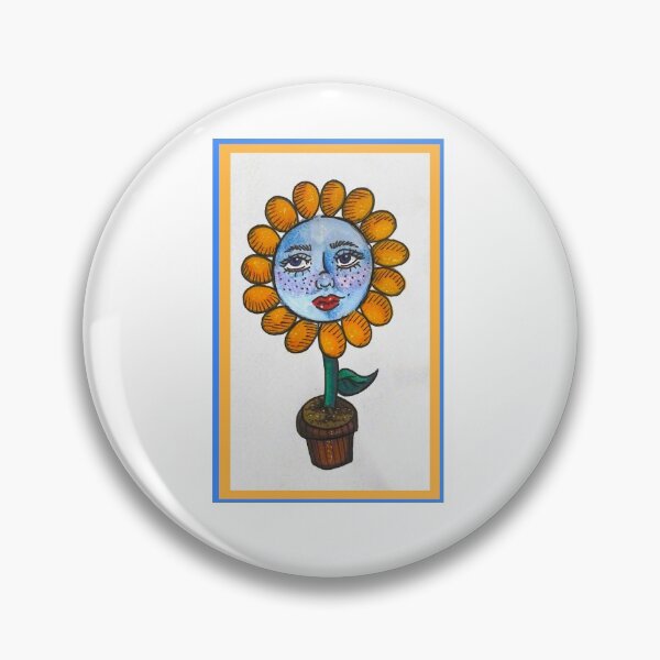 Item preview, Flower Head Blue & Orange designed and sold by Isabel Dantas.