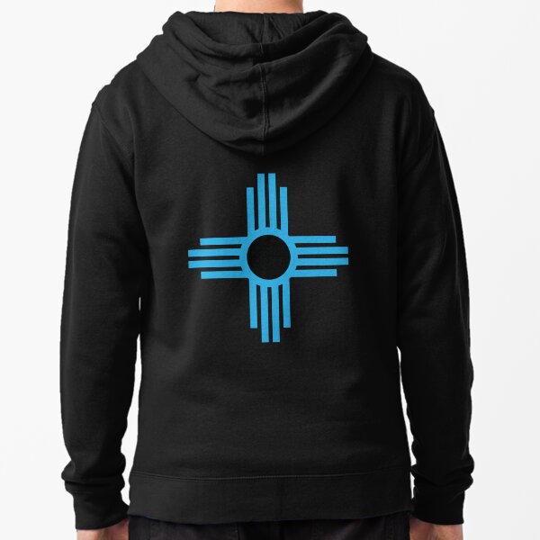 Turquoise Zia Zipped Hoodie